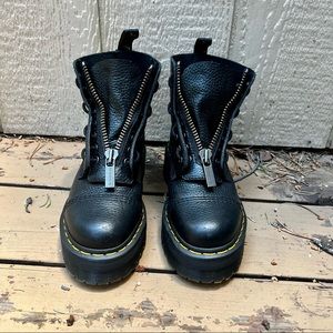 Dr. Martens Zip-Up Leather Platform Boots